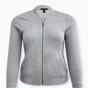 Torrid Ponte Bomber Full Zip Gray Jacket Women Plus‎ Size 2x #148